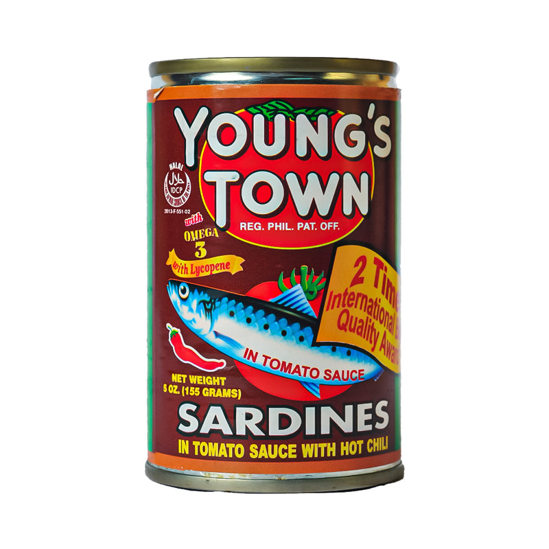 Young's Town Sardines In Tomato Sauce With Hot Chili EOC 155g