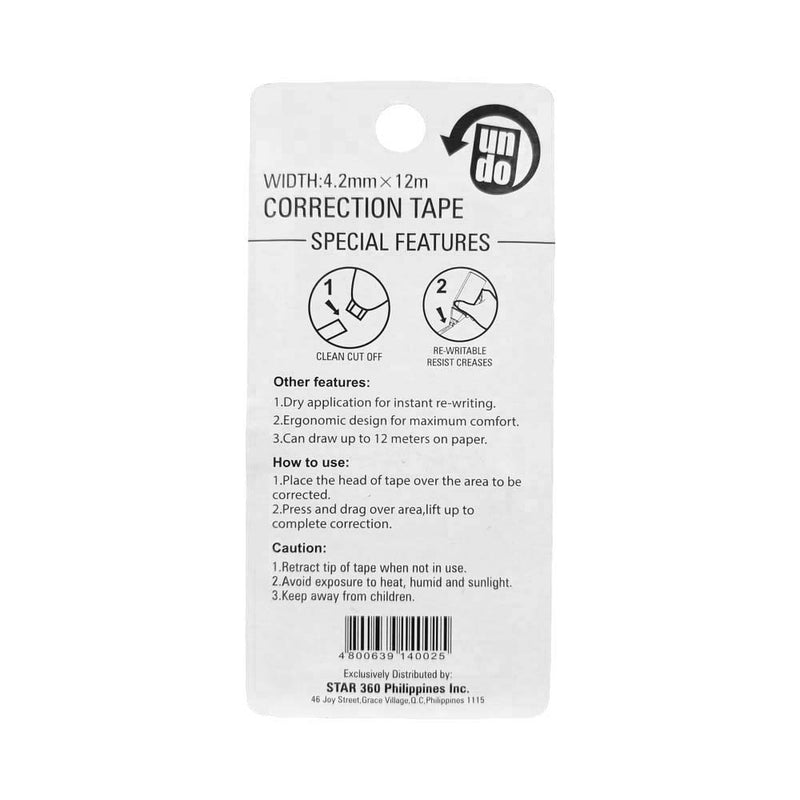 Undo Correction Tape 4.2mm x 12m