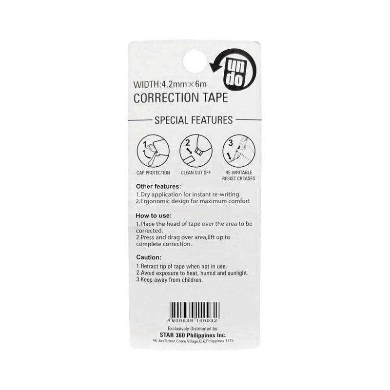 Undo Correction Tape 4.2mm x 6m