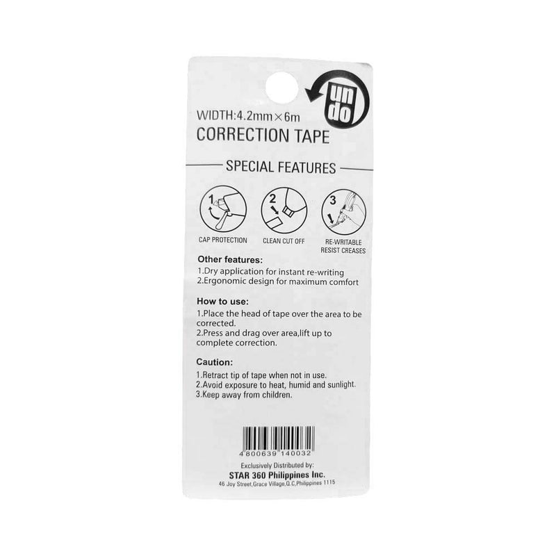 Undo Correction Tape 4.2mm x 6m
