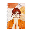 Seven Notes Traditional Lady in Brown Spiral Notebook 685 80 Leaves
