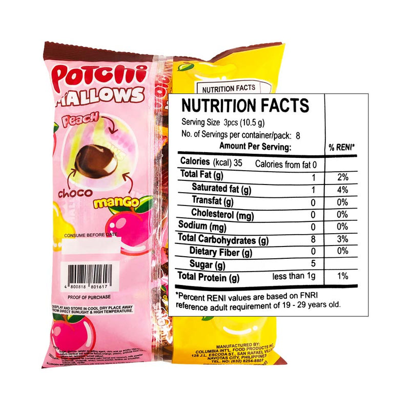 Columbia's Potchi Mallows Choco Peach Mango 24's