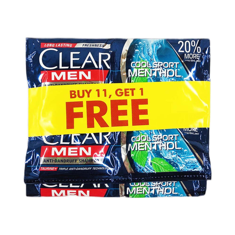 Clear Shampoo Cool Sport 12ml 11's + 1
