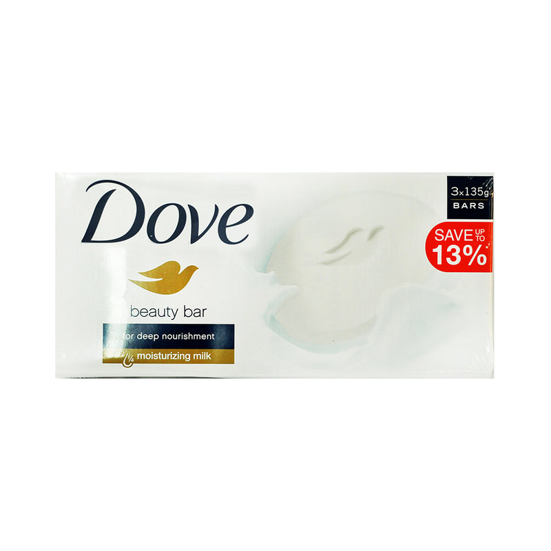 Dove Beauty Bar Soap White 135g x 3's