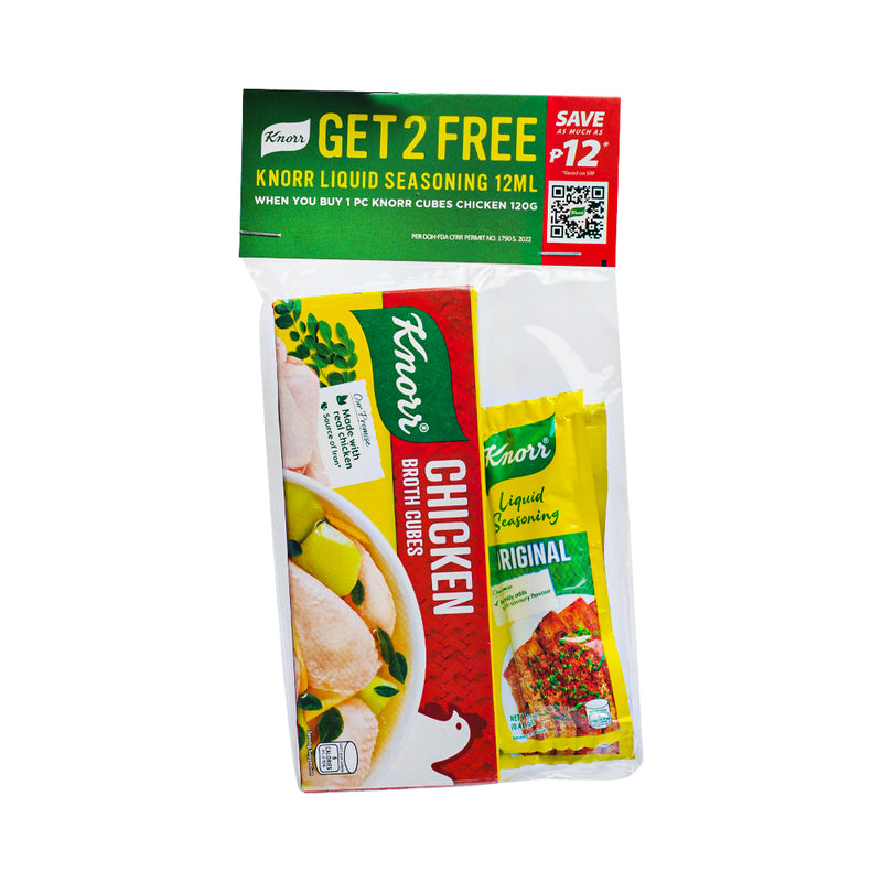 Knorr Chicken Broth Cubes Savers 120g + Knorr Liquid Seasoning Original 12ml x 2's