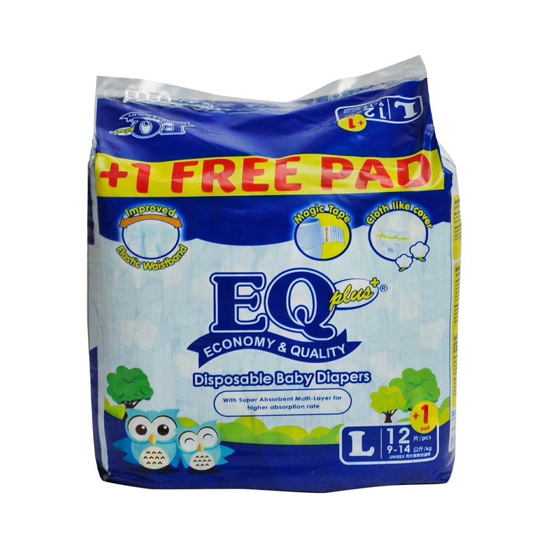 EQ Plus Baby Diaper Budget Pack Large 12's