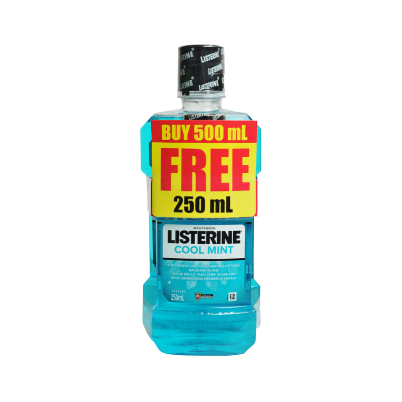 Listerine Mouthwash Cool Mint 500ml + 250ml Free