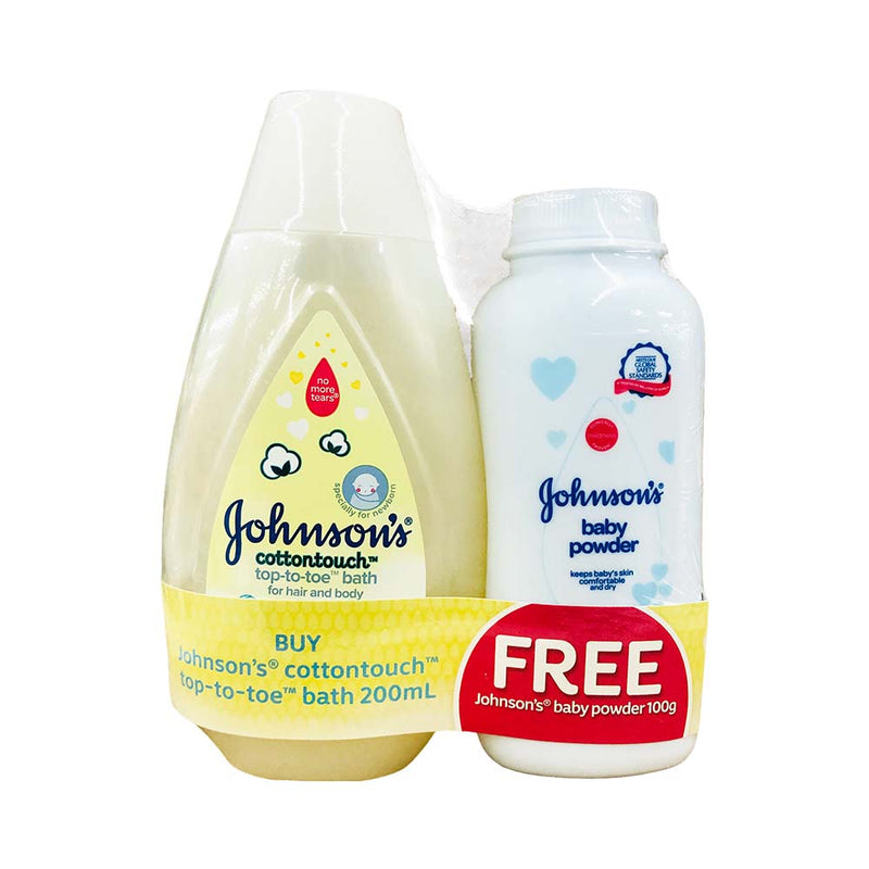 Johnson's Cottontouch Top To Toe Bath 200ml + Johnson's Baby Powder Regular 100g