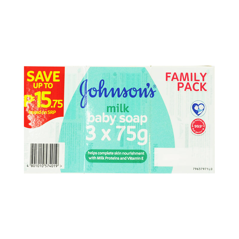 Johnson's Milk Baby Soap 75g x 3's