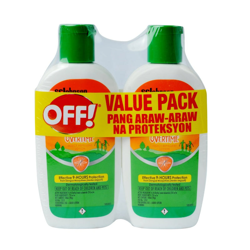 Off Insect Repellent Lotion Overtime 100ml Twin Pack