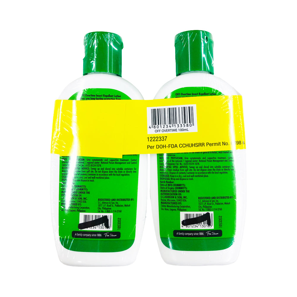 Off Overtime Insect Repellent Lotion 100ml x 2's