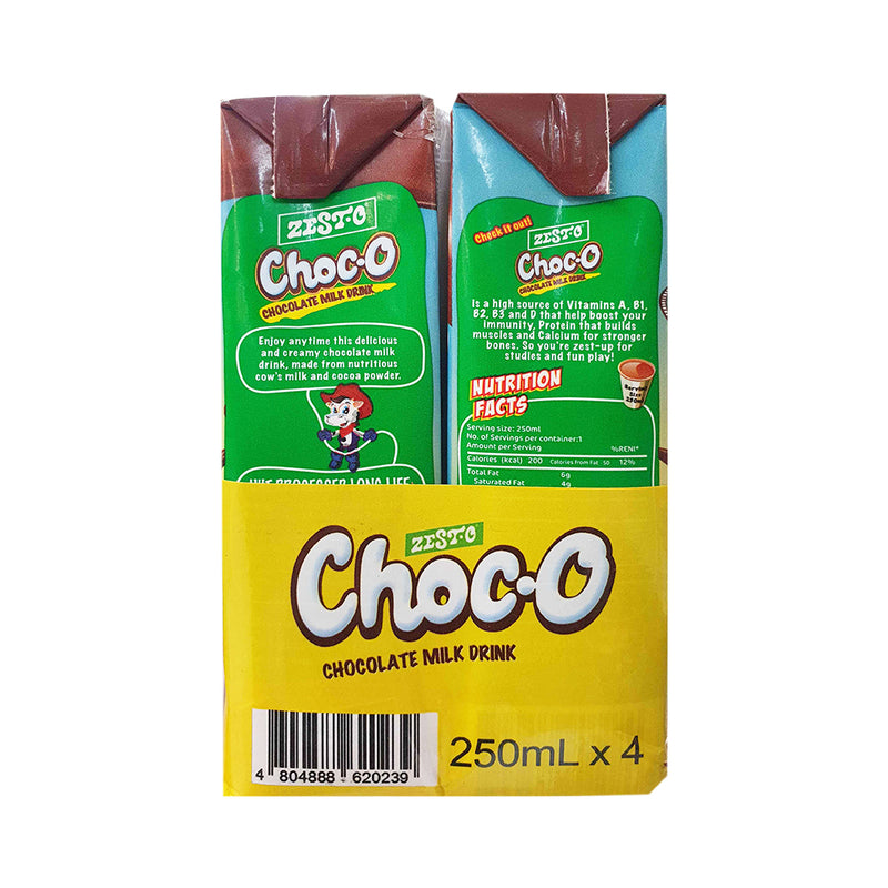 Zest-O Choc-O Chocolate Milk Drink TBA Slim 250ml x 4's