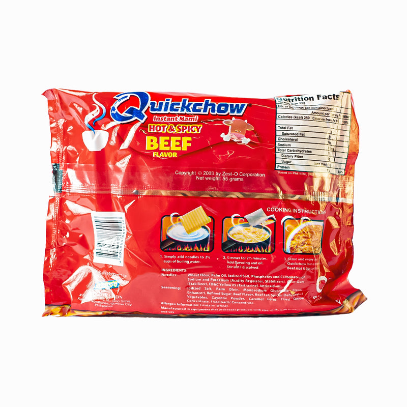 Quickchow Instant Mami Noodles Hot & Spicy Beef 55g