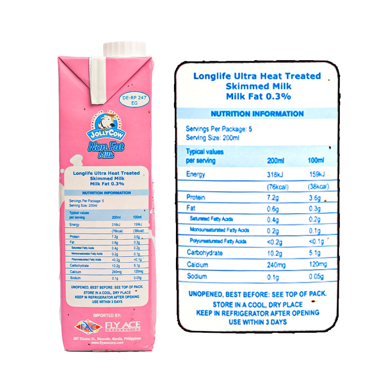 Jolly Cow Milk Non Fat 1L