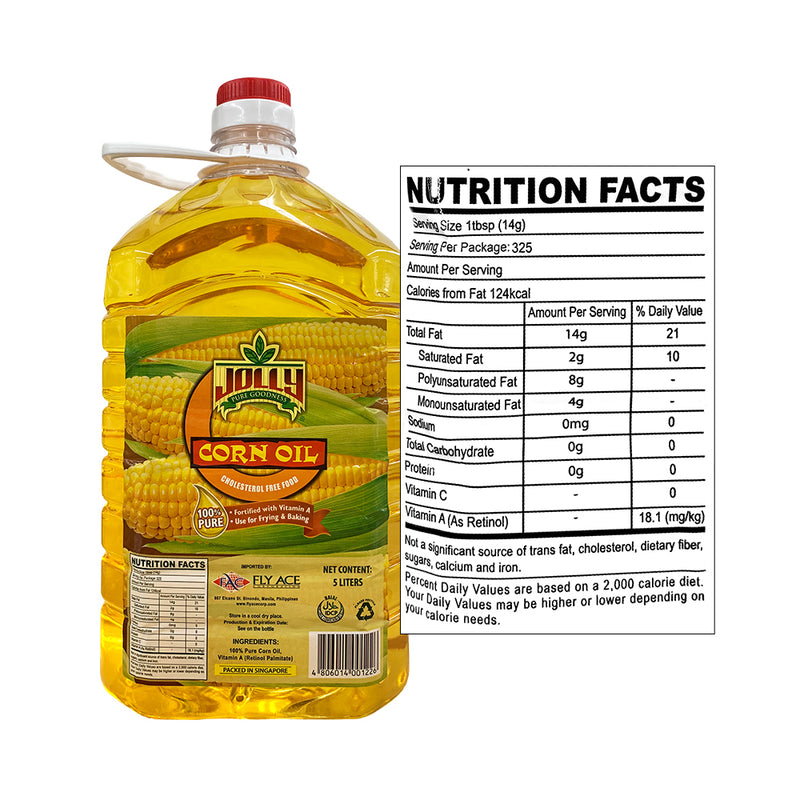 Jolly Corn Oil 100% Pure Cholesterol Free 5L