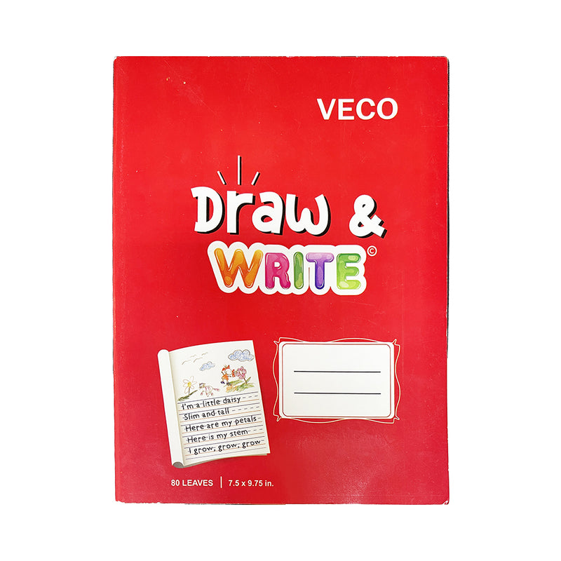 Veco Draw And Write Notebook 80 Leaves 7.5in x 9.75in