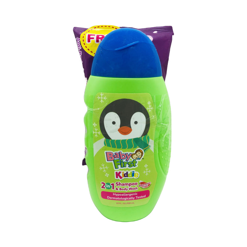 Baby First 2 in 1 Kiddie Shampoo And Body Wash 300ml + Kiddie Wipes