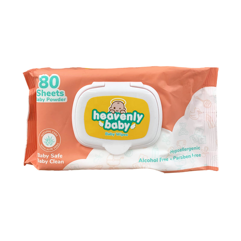 Heavenly Baby Wipes Baby Powder Scent 80sheets 2's + 1