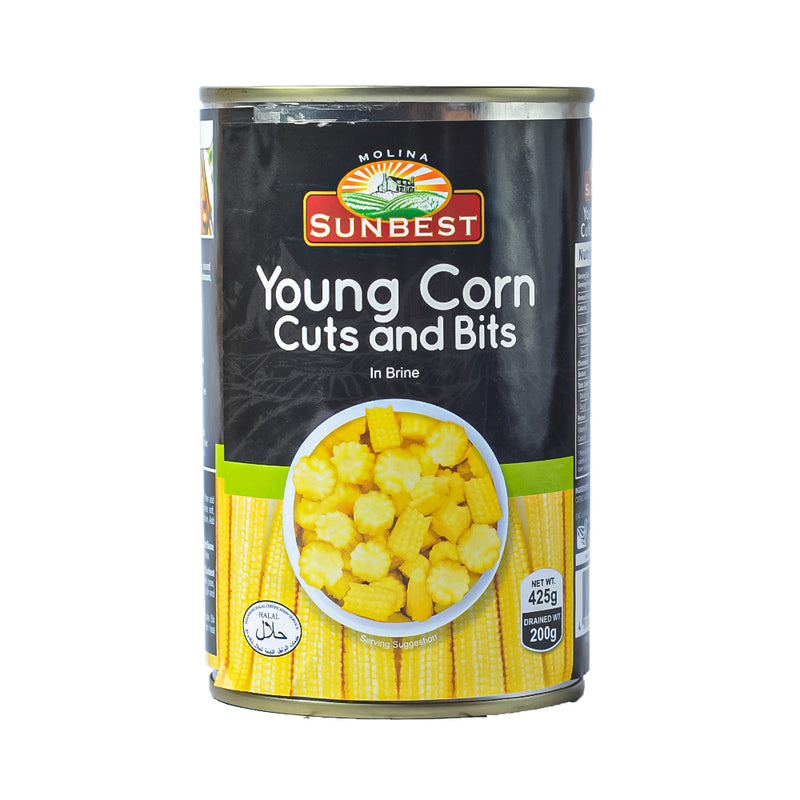 Sunbest Young Corn Cuts And Bits 425g