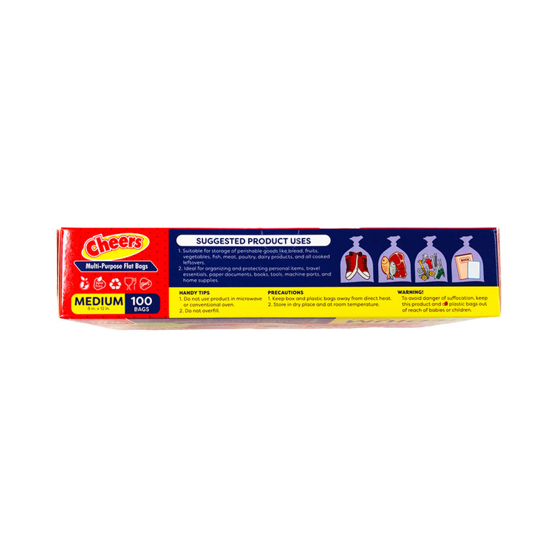 Cheers Multi-Purpose Flat Bags Medium 8in x 12in 100's