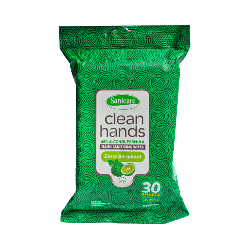 Sanicare Clean Hands Sanitizing Wipes 30 Sheets