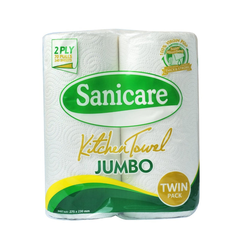 Sanicare Kitchen Towel 2Ply 70 Pulls Jumbo Twin Pack