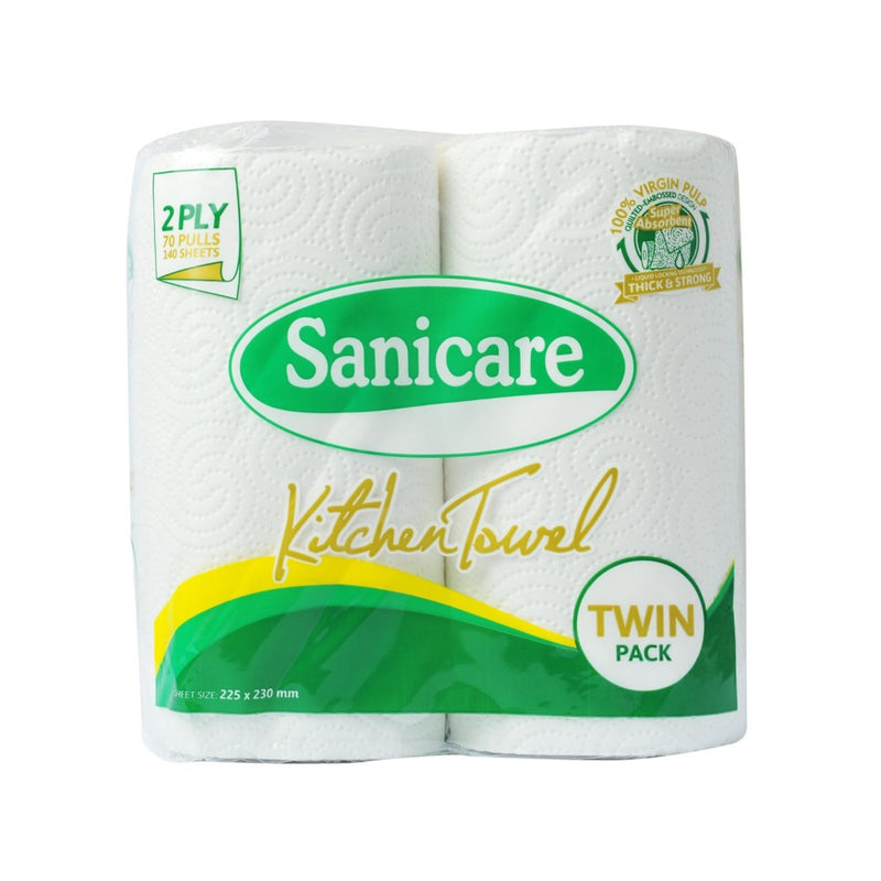 Sanicare Kitchen Towel 2Ply 70 Pulls Regular Twin Pack