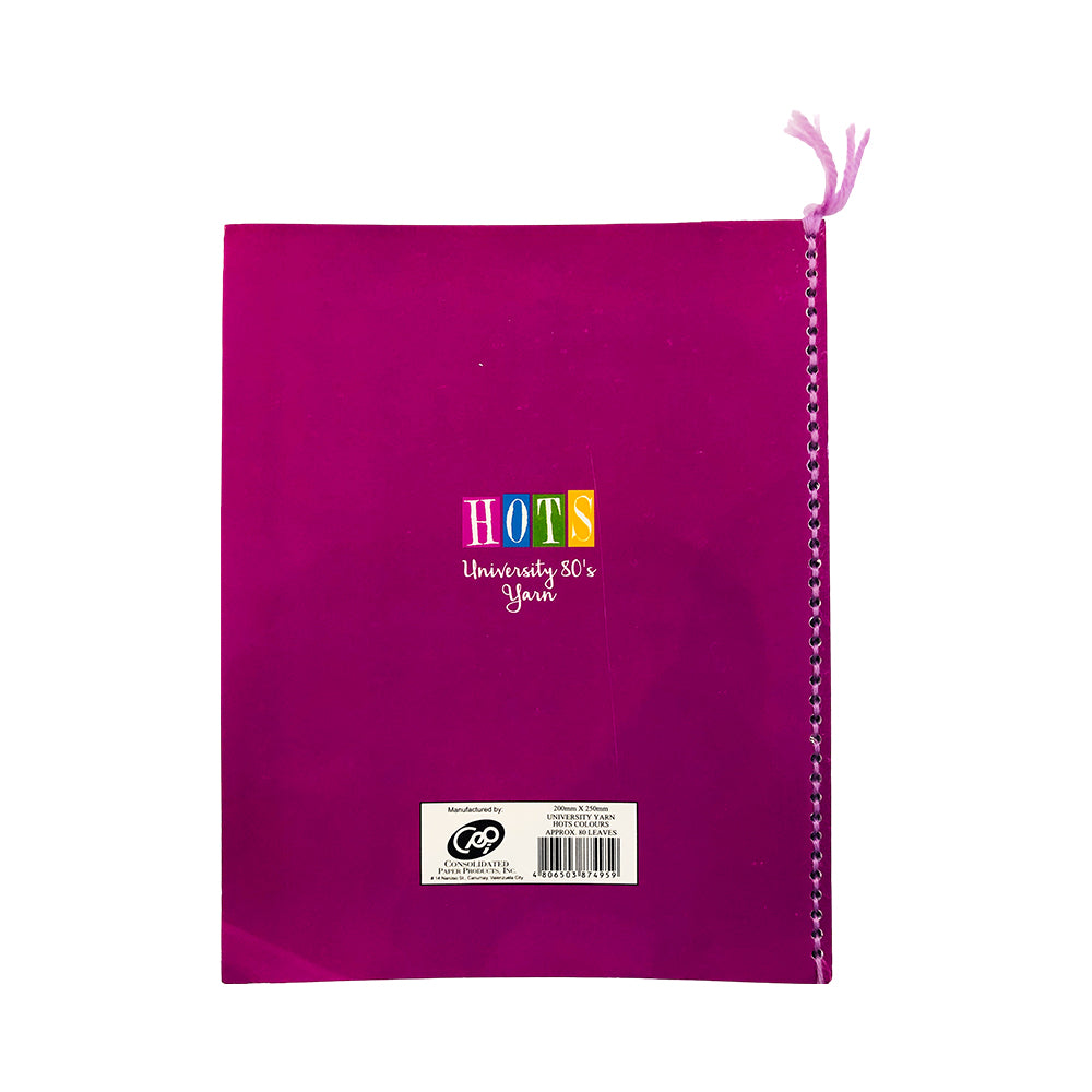 Consolidated University Hots Color Coded Yarn Notebook 80 Leaves