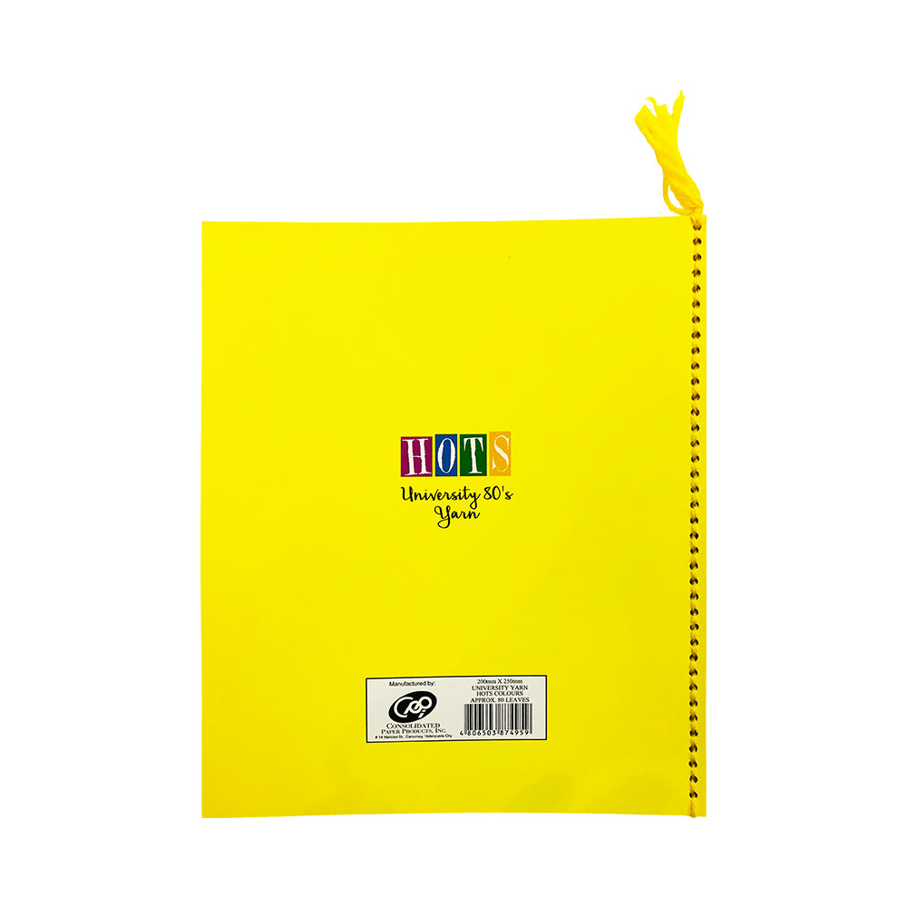 Consolidated University Hots Color Coded Yarn Notebook 80 Leaves