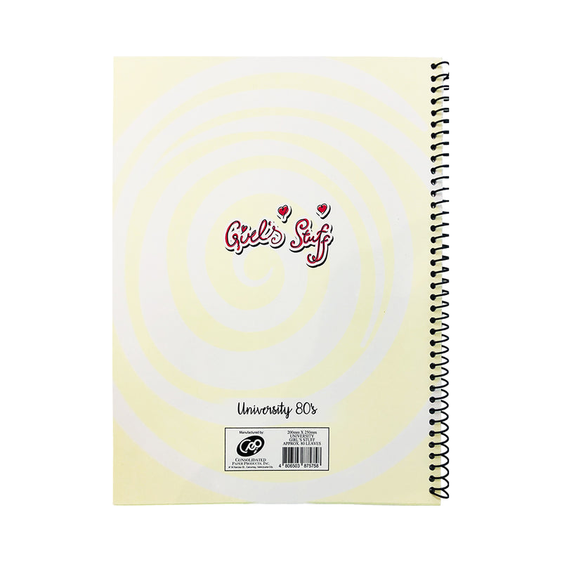 Consolidated University Girl Stuff Notebook Spiral 80 Leaves