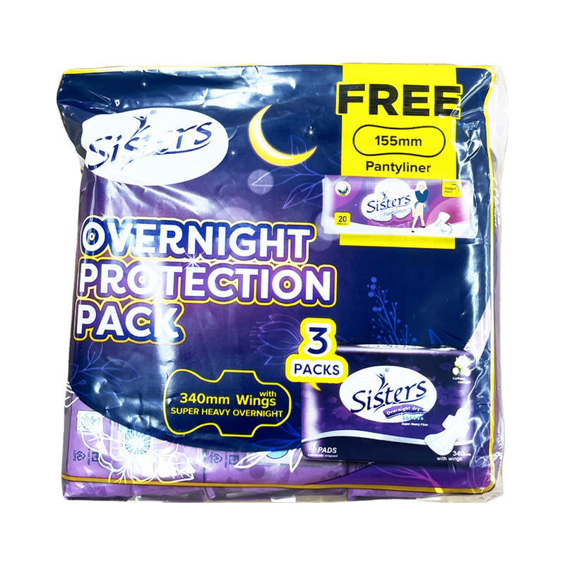 Sisters Cottony Overnight Sanitary Napkin With Wings 4 Pads Promo Pack