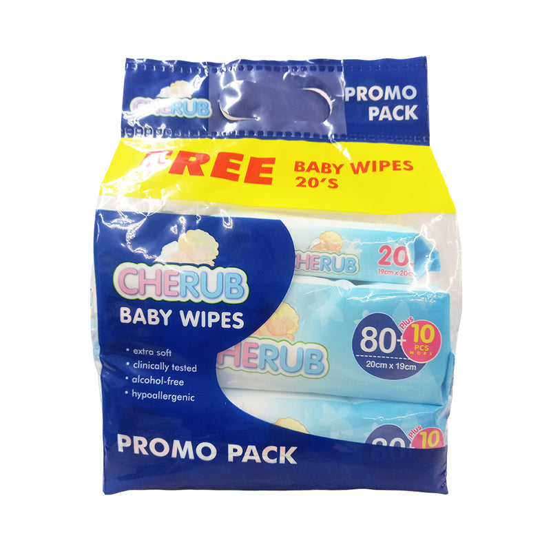 Cherub Baby Wipes 80's x 2's + Cherub Baby Wipes 20's