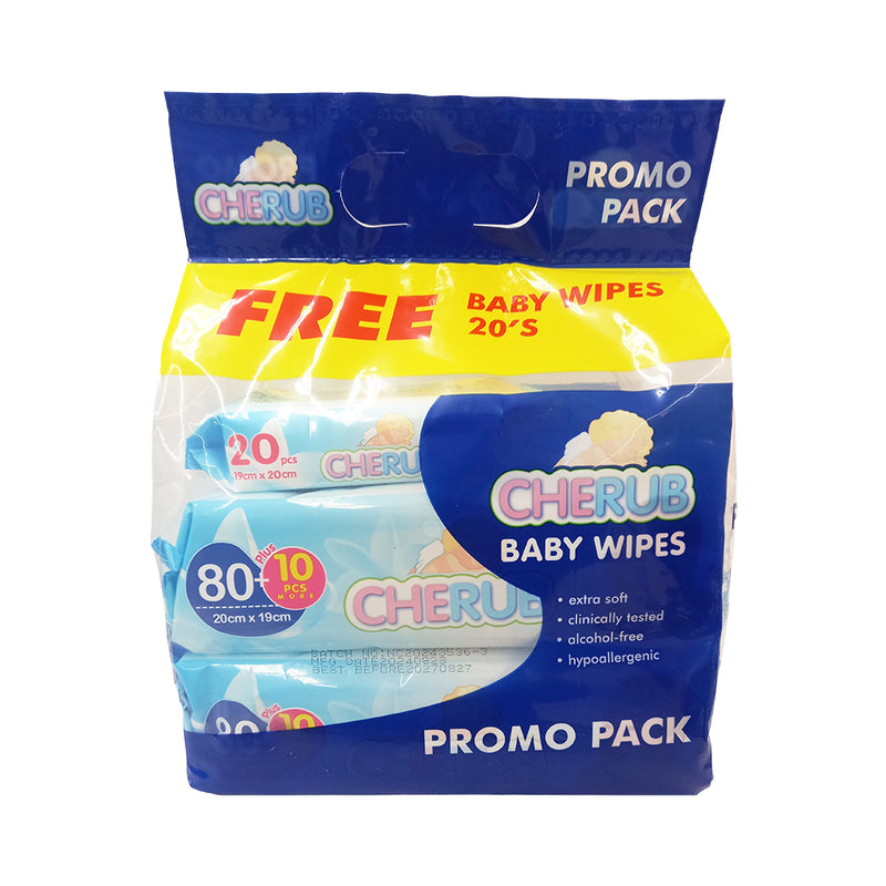 Cherub Baby Wipes 80's x 2's + Cherub Baby Wipes 20's