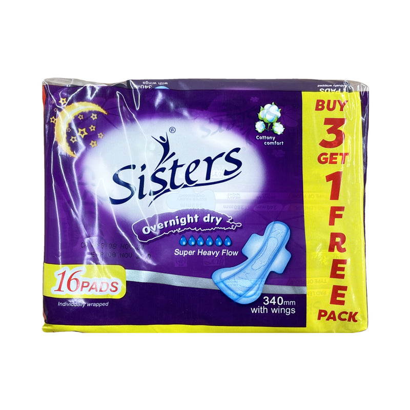 Sisters Overnight Dry 4's 3 Packs + 1 Free