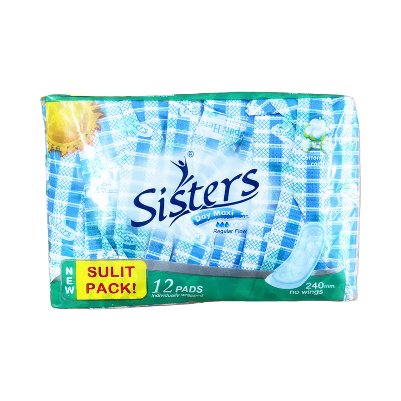 Sisters Napkin Day Use Silk Floss Singles Non Wings Family Pack 12 Pads