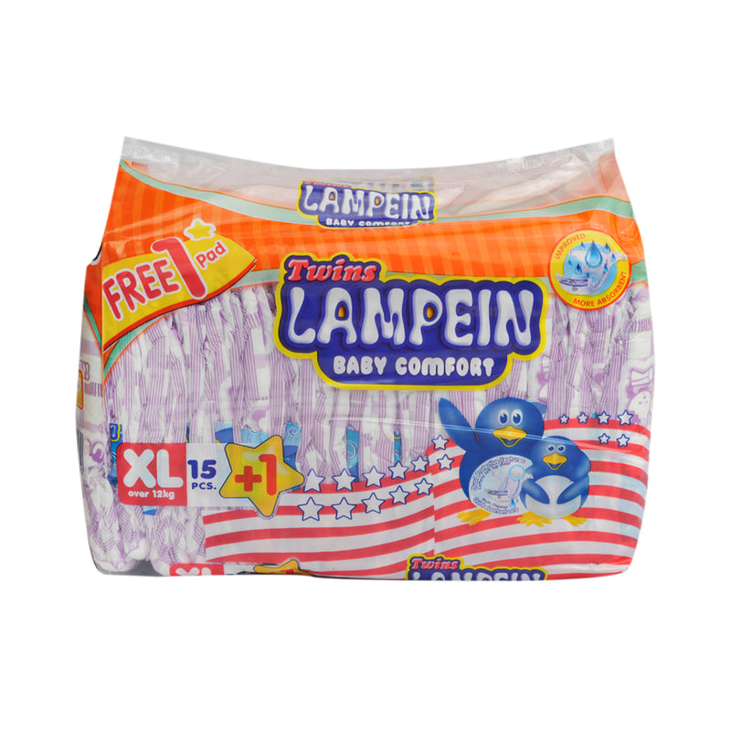 Twins Lampein Baby Diaper Generic XL 15's + 1 Pad