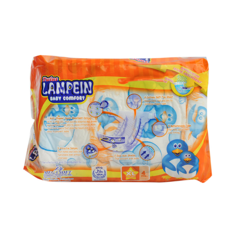 Twins Lampein Baby Diaper Mini Pack XL 4's