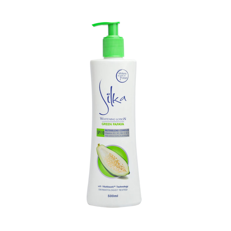 Silka Whitening Lotion Green Papaya SPF10 With Pump 500ml