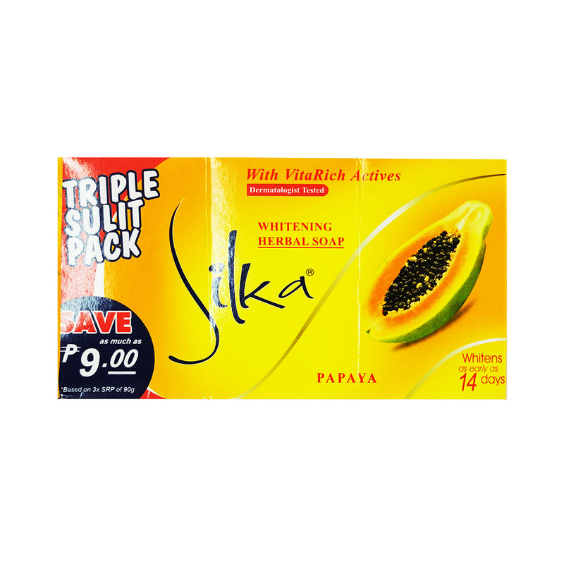 Silka Papaya Soap Triple Sulit Pack 90g x 3's