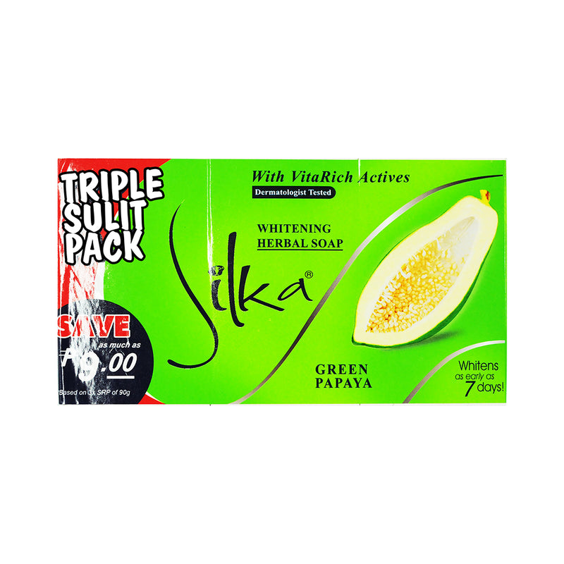 Silka Soap Green Papaya Triple Pack 90g x 3's