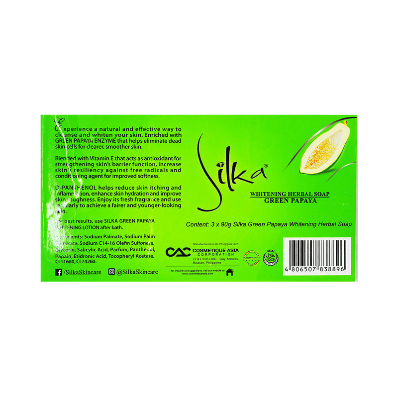 Silka Soap Green Papaya Triple Pack 90g x 3's