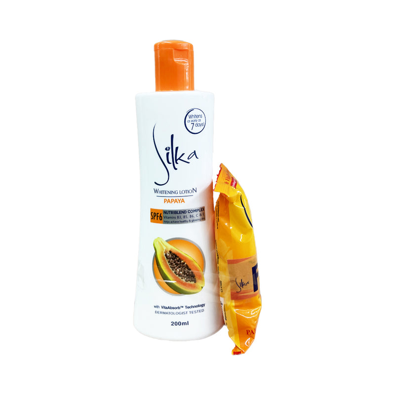 Silka Papaya Lotion SPF6 200ml + Silka Papaya Soap 45g