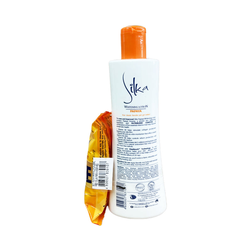 Silka Papaya Lotion SPF6 200ml + Silka Papaya Soap 45g