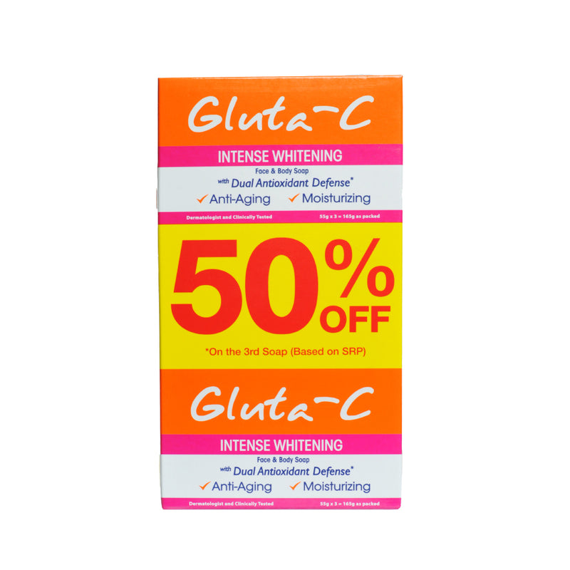 Gluta-C Intensive Whitening Soap With Dual Antioxidant Defense 55g x 3's