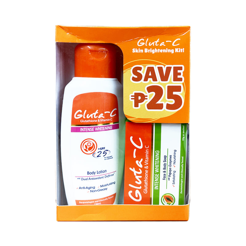 Gluta-c Intense Whitening Spf25 150ml + Face And Body Soap 55g