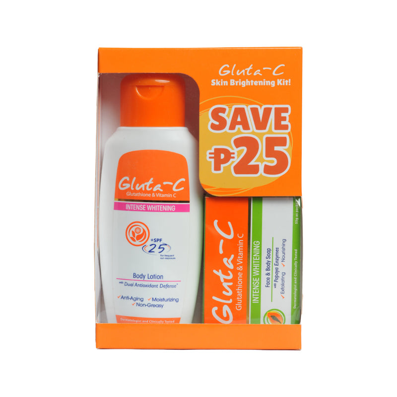 Gluta-c Intense Whitening Spf25 150ml + Face And Body Soap 55g