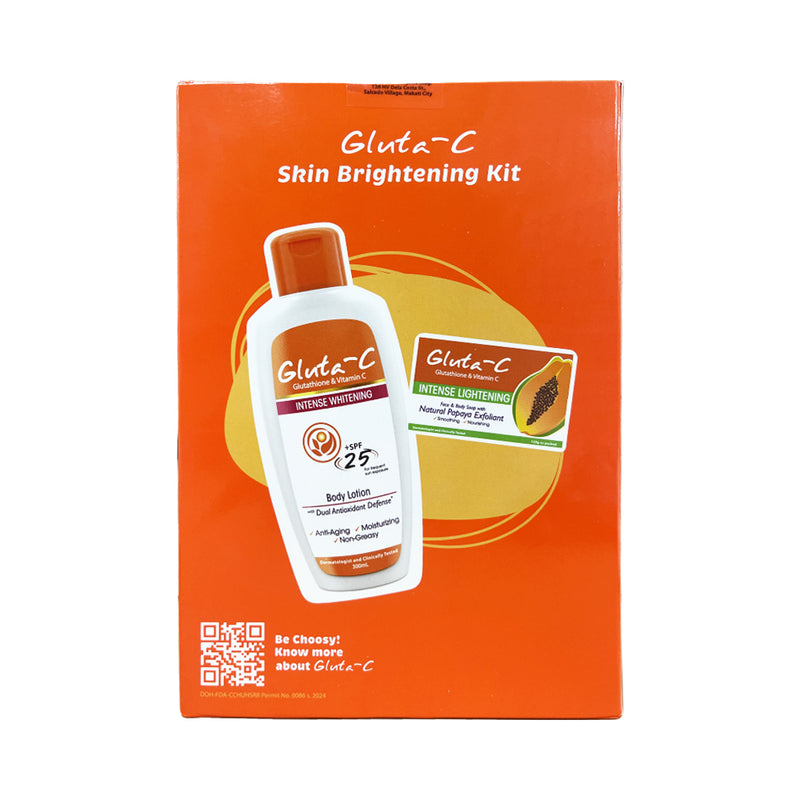 Gluta C Intensive Whitening Lotion SPF 25 300ml + Gluta C Skin Brightening Papaya Soap