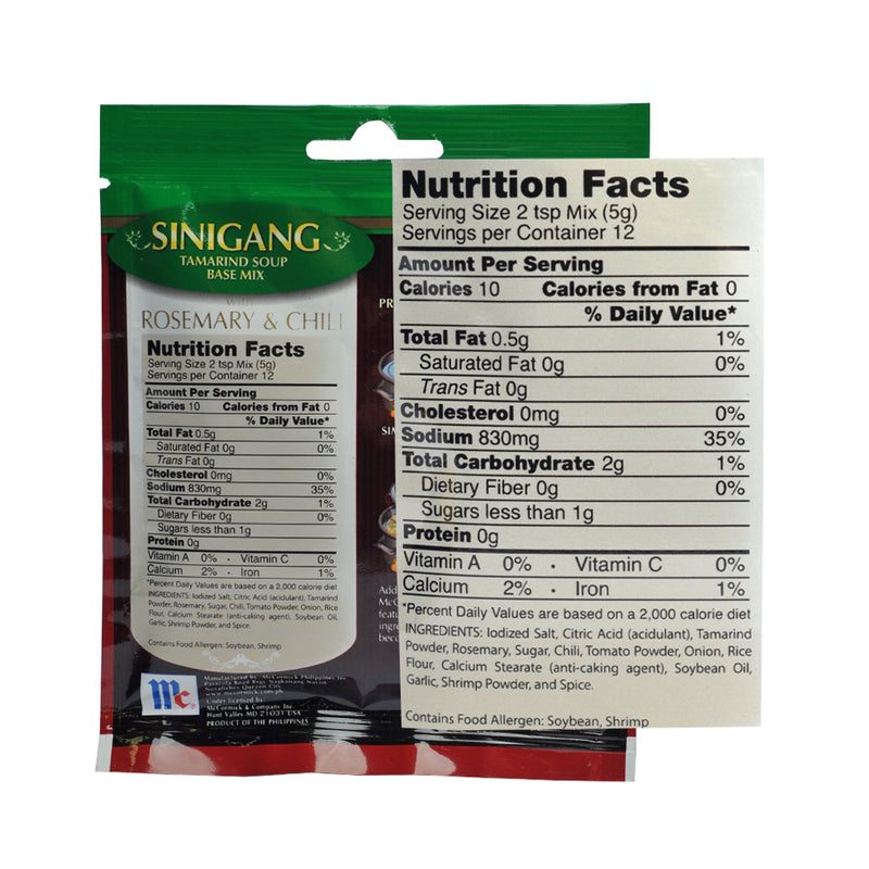McCormick Sinigang Mix Tamarind With Rosemary And Chili 60g