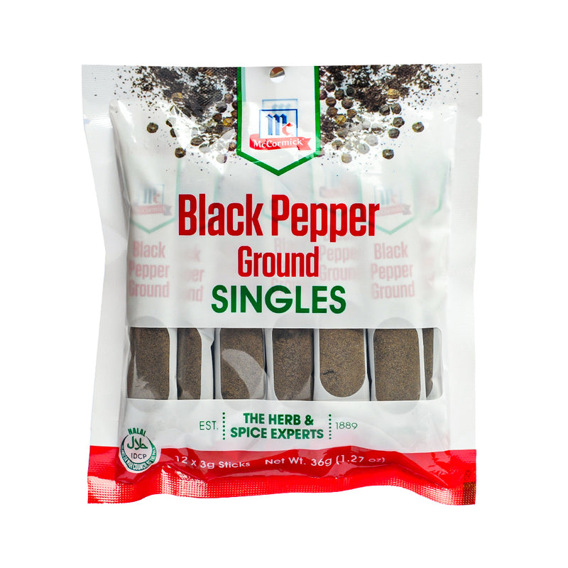 McCormick Ground Black Pepper Singles 3g x 12's