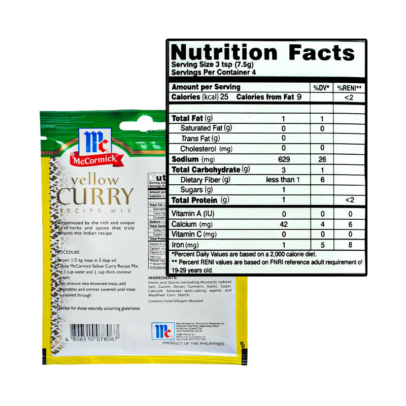 McCormick Recipe Mix Yellow Curry 28g